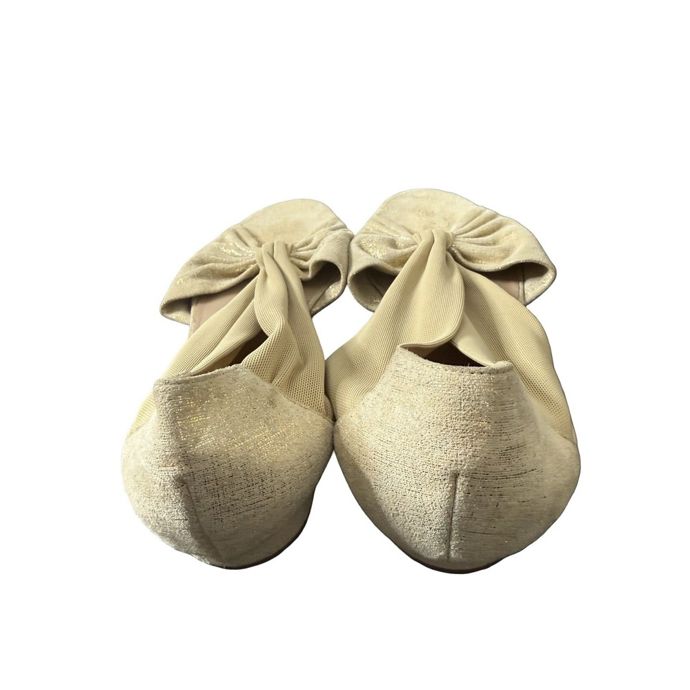 Donald Pliner Champagne gold sandals knotted bow fabric size 8M - Picture 4 of 6